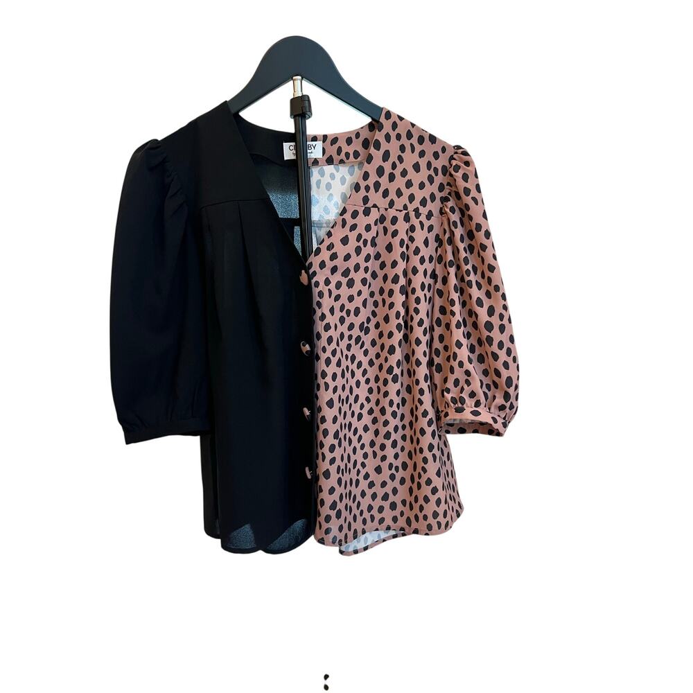 Crosby Button-up Puff Sleeve Blouse (Sz S)
